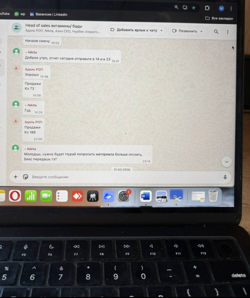 WhatsApp отчёт — Нутра КЗ