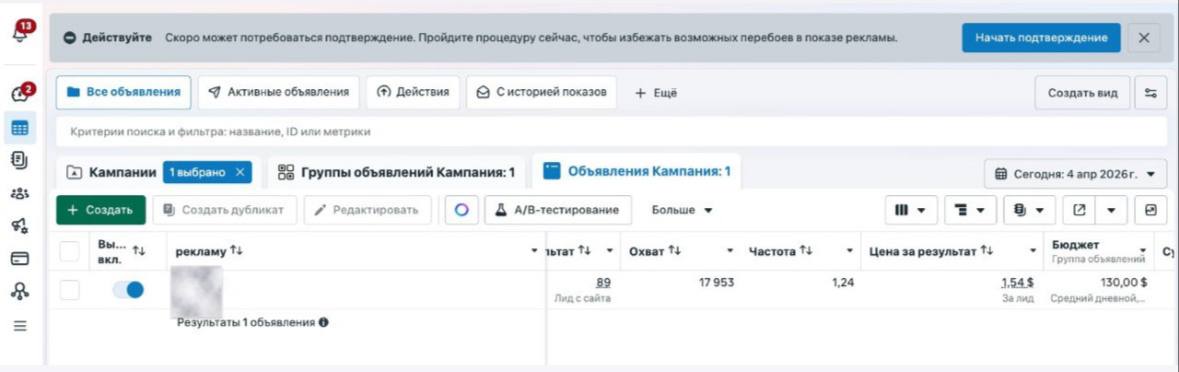 Facebook Ads — Товарка КГ