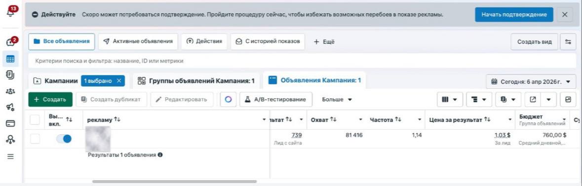 Facebook Ads — Товарка КЗ